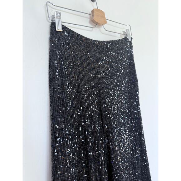 TRUTH by Republic jet black noir fully sequin embellished bootcut trouser pants - Picture 6 of 11